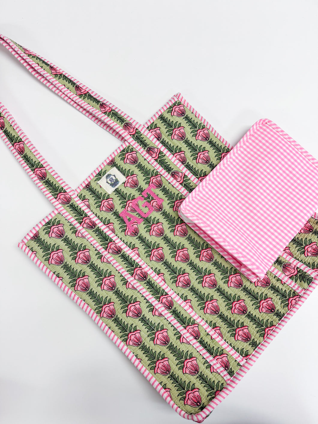 Pink Green Quilted Bundle