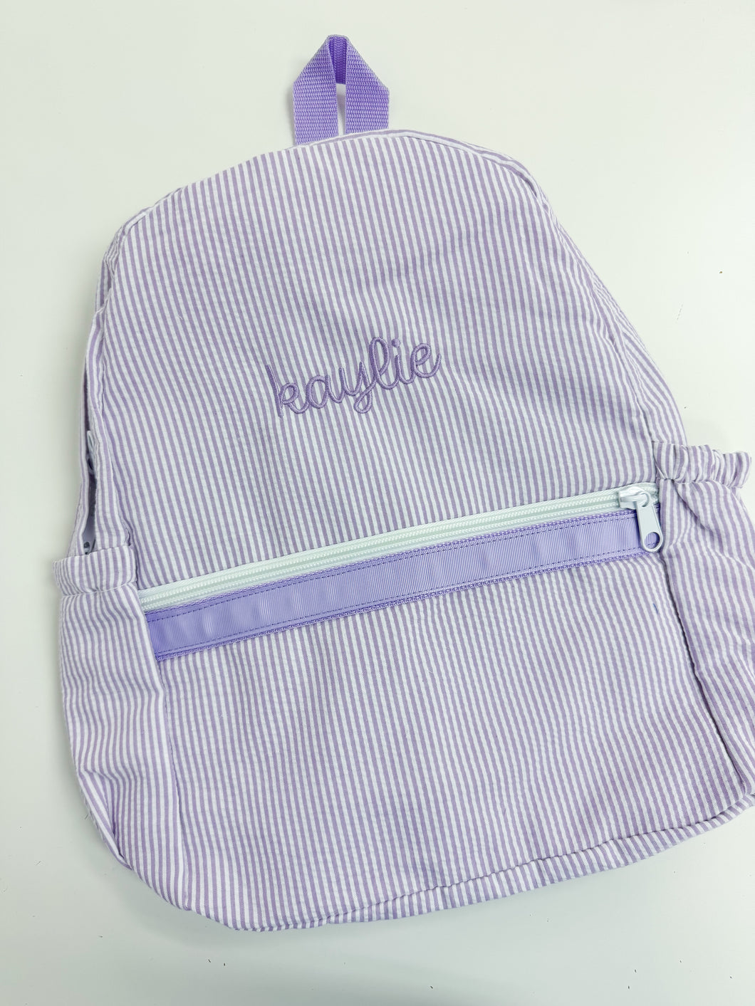 Kaylie Lilac Seersucker Med Backpack - No Flaws