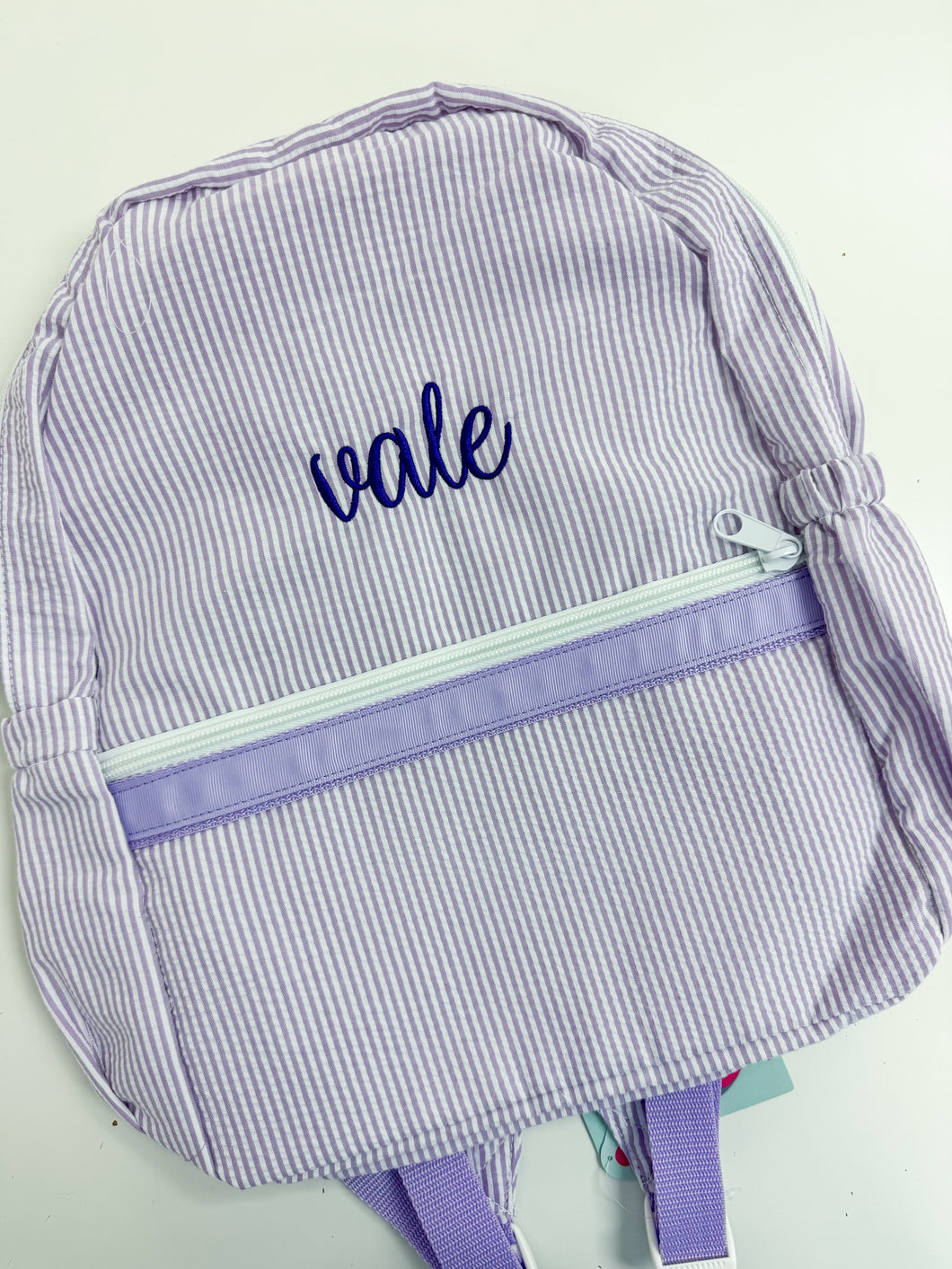 Vale Lilac Seersucker Med Backpack - No Flaws