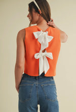 Load image into Gallery viewer, Tornados Back Bow Tie Sleeveless Top

