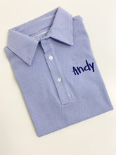 Load image into Gallery viewer, Griffin Polo - Blue &amp; White Stripe
