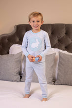 Load image into Gallery viewer, Blue Bunny Applique Pajama
