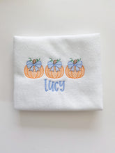Load image into Gallery viewer, Kid&#39;s Pumpkin Bow Trio Tee
