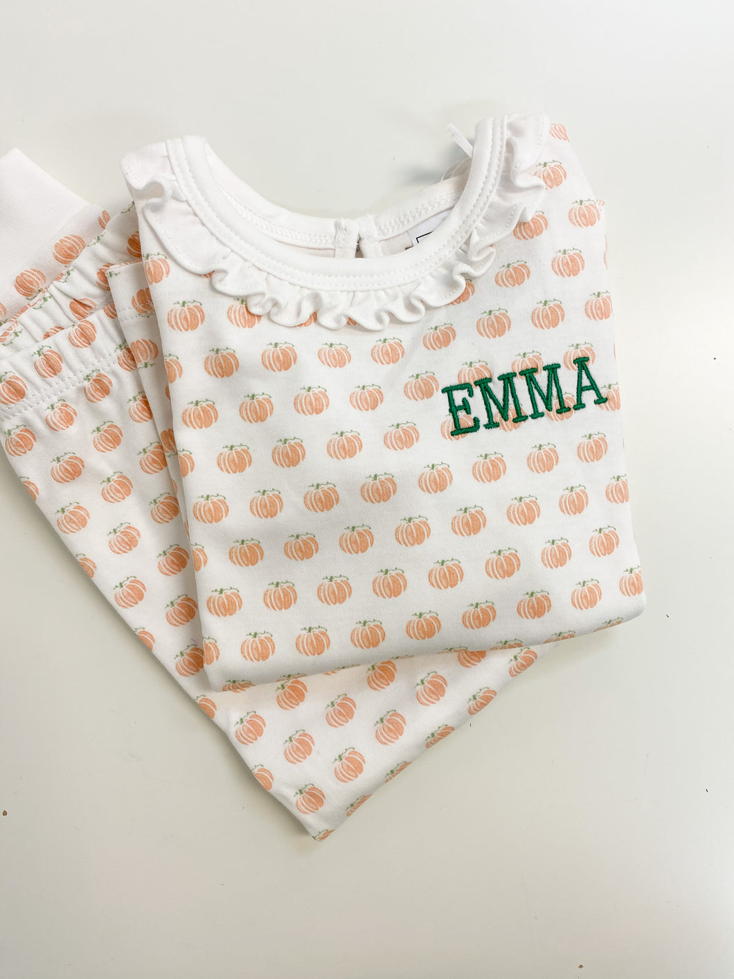 Emma 2T Pumpkin Pima Cotton PJs