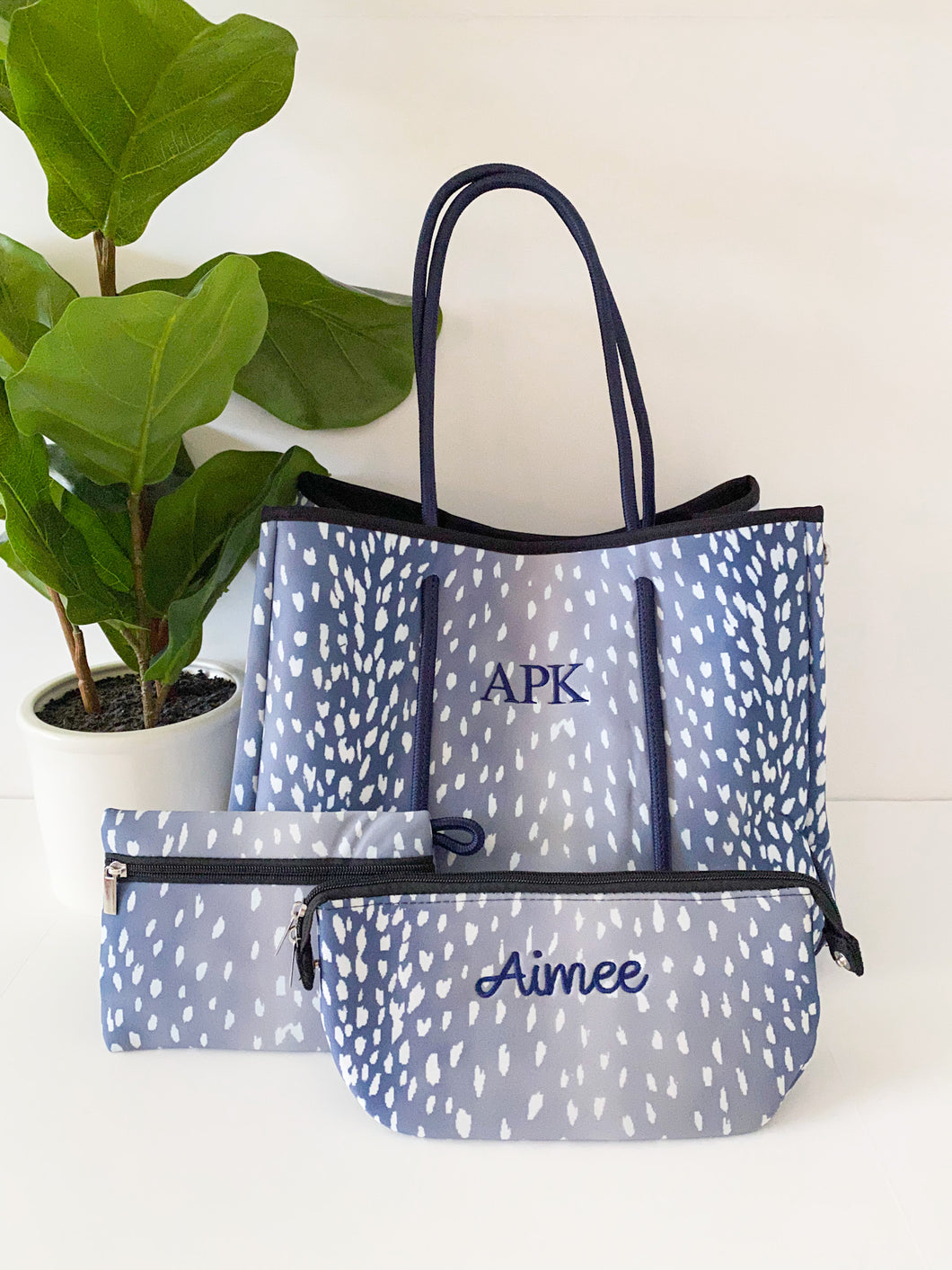Navy Fawn Tote