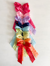 Load image into Gallery viewer, Rainbow Satin Ruffle Bow
