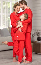 Load image into Gallery viewer, Family Red with White Trim Cotton Pajamas
