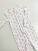 Load image into Gallery viewer, Pink Bunny Pima Cotton Zip Footie
