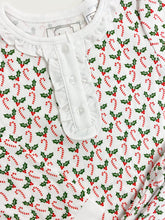 Load image into Gallery viewer, Candy Cane Ruffle Pima Cotton Two Piece Pajamas
