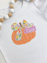 Load image into Gallery viewer, Pumpkin with Floral Bow Tee Or Onesie
