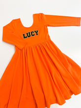 Load image into Gallery viewer, Orange Twirl Dress
