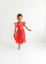Load image into Gallery viewer, Red Dot Twirl Dress
