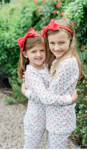 Load image into Gallery viewer, Candy Cane Ruffle Pima Cotton Two Piece Pajamas
