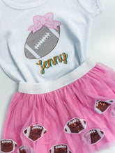 Load image into Gallery viewer, Football Bow Tee Or Onesie
