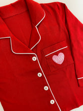 Load image into Gallery viewer, Valentine&#39;s Family Red with White Trim Cotton Pajamas
