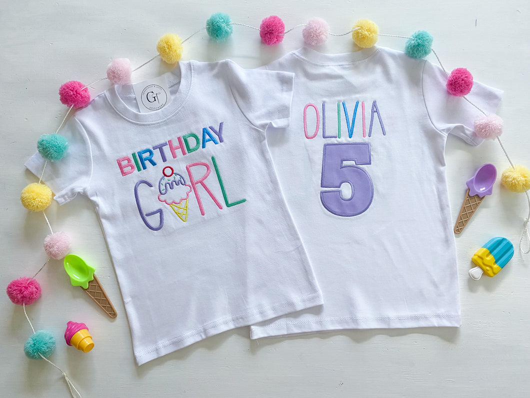 Birthday Girl Ice Cream Custom Birthday Shirts