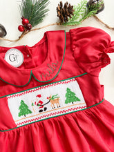 Load image into Gallery viewer, Santa is Coming Smocked Dress
